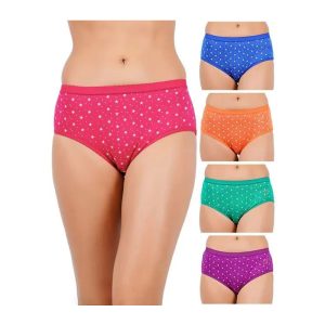 Ladies Underwear | হাই ইলাস্টিক নাইলন প্যাডেড প্যান্টি ফর লেডিস (1 pc x র্যান্ডম কালার)